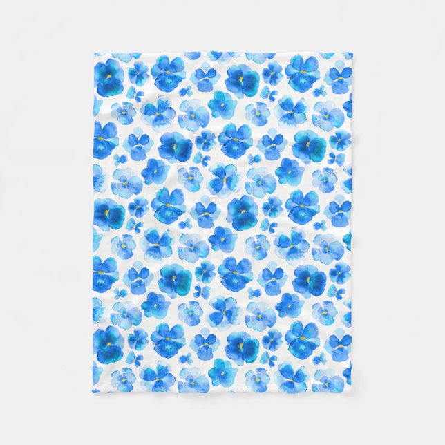 Couverture Polaire Couleur d'aquarelle bleu (Devant)