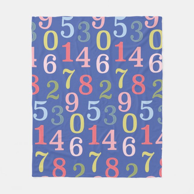Couverture Polaire Couleur mignonne Numéros simples Motif Bleu (Devant)