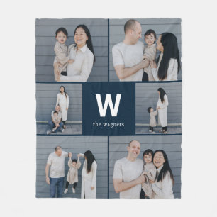 Couverture Polaire Couleur modifiable de monogramme en gras couvertur