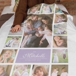 Couverture Polaire Couleur personnalisée Élégant Script Famille Colla