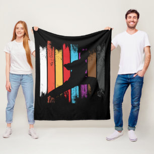 Couverture Polaire Couleurs de ceinture karaté Silhouette