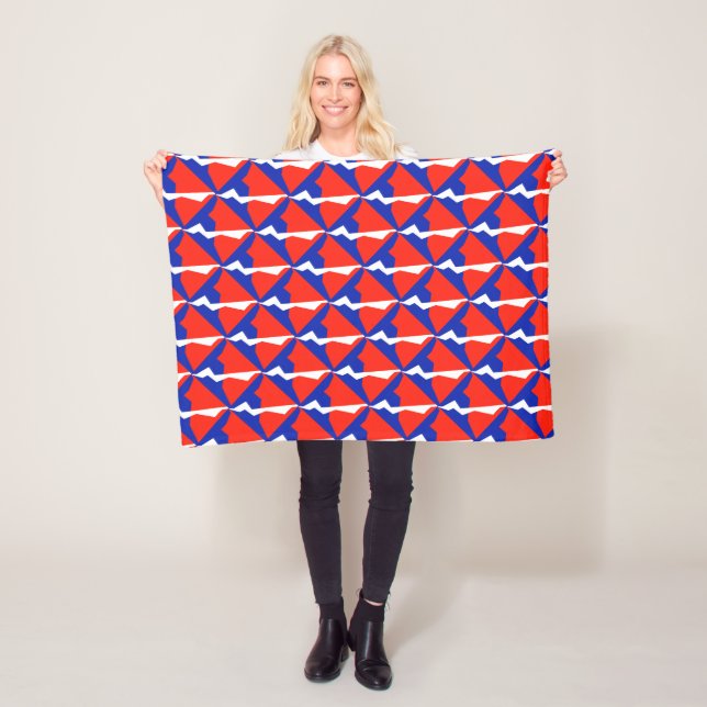 Couverture Polaire Couleurs du drapeau bleu rouge blanc (En situation)