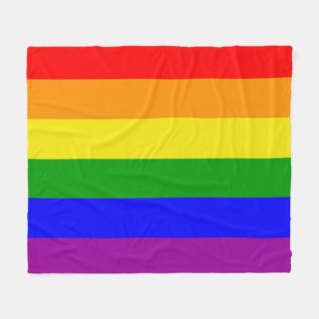Couverture Polaire Couleurs gay pride drapeau arc-en-ciel (Devant (Horizontal))