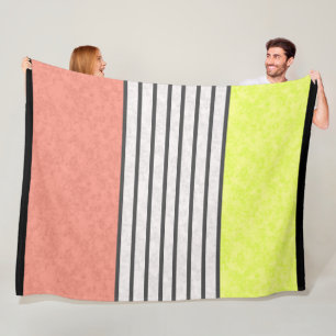 Couverture Polaire couleurs modernes Abstraites corail rose chaux ver
