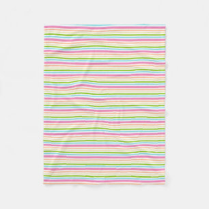 Couverture Polaire Couleurs tendance Jaune Vert Rose Blanc rayé