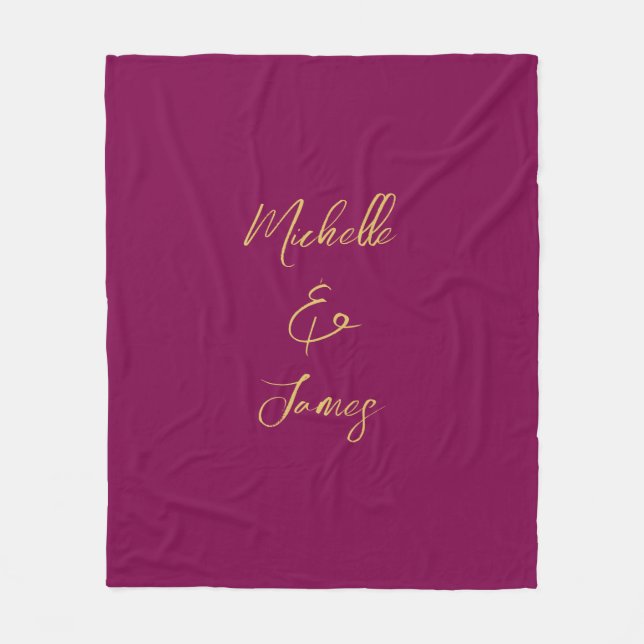 Couverture Polaire Couleurs Vin & Or Professionnel tendance Moderne (Devant)