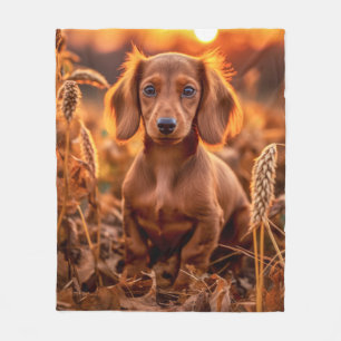 Couverture Polaire Coupe Dachshund d'automne