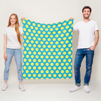 Couverture Polaire Coupe de citron Motif bleu polaire