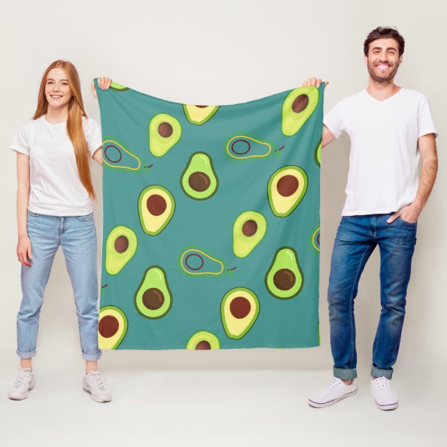 Couverture Polaire Coupe de Kawaii Avocado coupe été Motif dégradé (En situation)