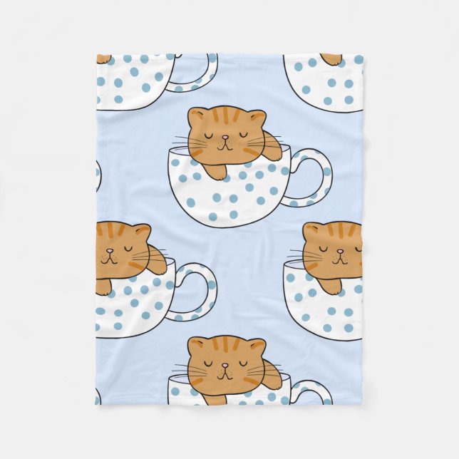 Couverture Polaire Coupe Kawaii de fée de chat (Devant)