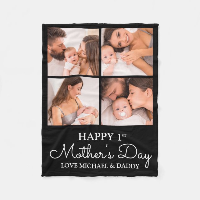 Couverture Polaire Coupe photo moderne Happy First Mothers Day (Devant)