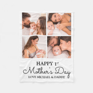 Couverture Polaire Coupe photo moderne Happy First Mothers Day