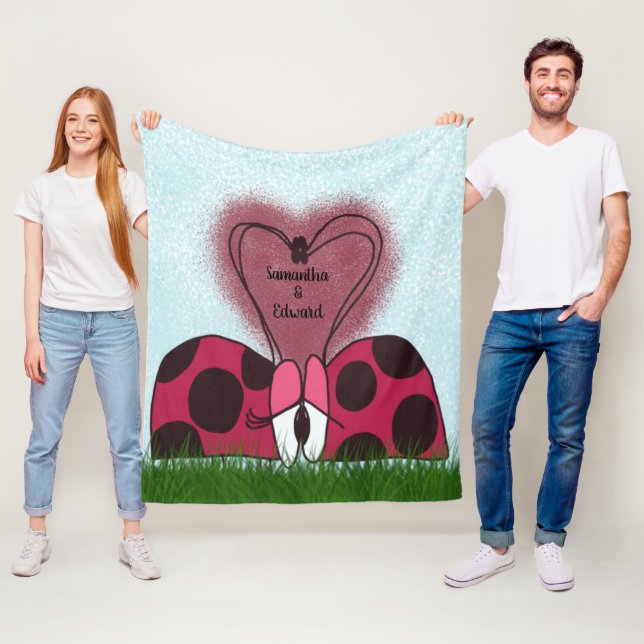 Couverture Polaire Couple de Ladybug mignon (En situation)