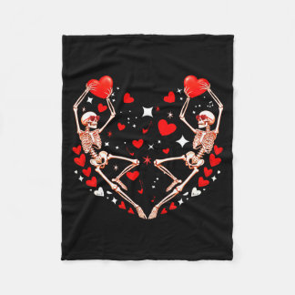Couverture Polaire Couple Skeletons Sungles Dancing Cute Hearts Valen