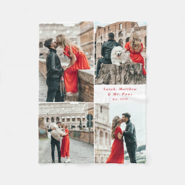 Couverture Polaire Couples modernes 4 Photo Collage (Devant)