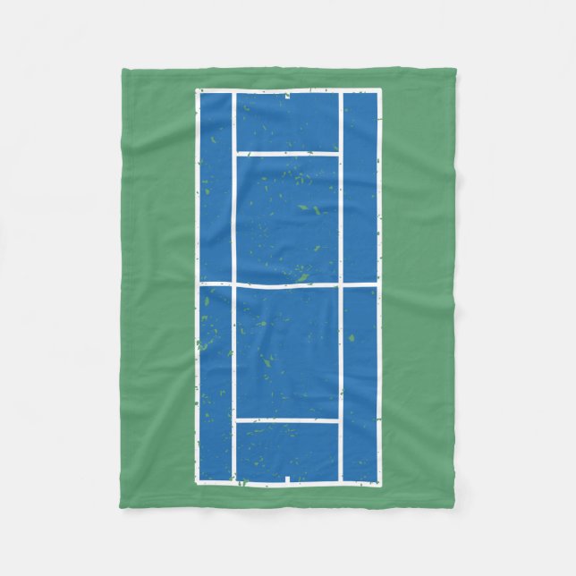 Couverture Polaire Cour de Tennis Bleu et Vert Style déstressé (Devant)