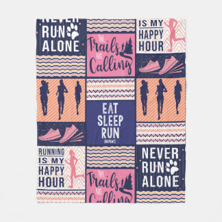 Couverture Polaire courir fille manger dormir courir motif coureur pa