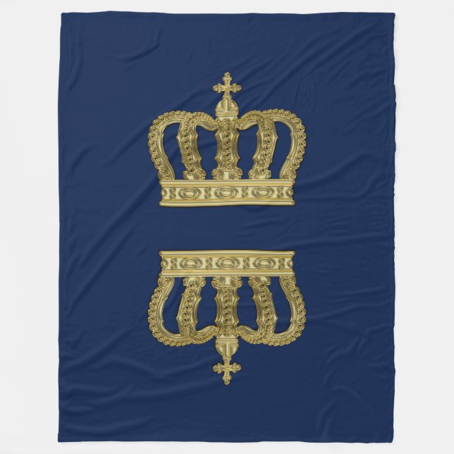Couverture Polaire Couronne royale d'or II + votre backgr. et idées (Devant)