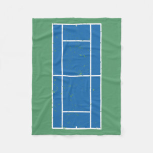 Couverture Polaire Court de tennis bleu et vert en style déprimé