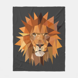 Couverture Polaire Coutume moderne de lion de polygone