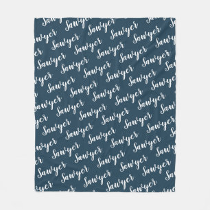 Couverture Polaire Couvre-lit personnalisé avec nom répété en calligr