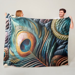 Couverture Polaire Couvre-pièce en cuir Peacock Abstrait