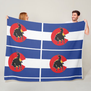 Couverture Polaire Cowboy drapeau du Colorado