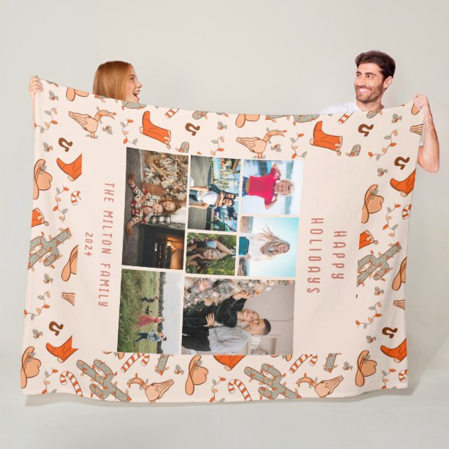 Couverture Polaire Cowboy Holiday Multiples photos (En situation)