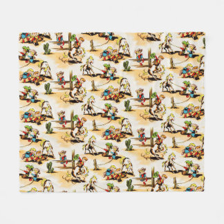 Couverture Polaire Cowboy vintage Country Kids Pony Cactus