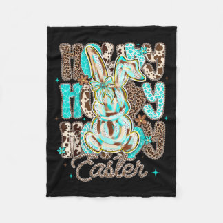 Couverture Polaire Cowhide Leopard Blue Turquoise Howdy Easter Rabbit