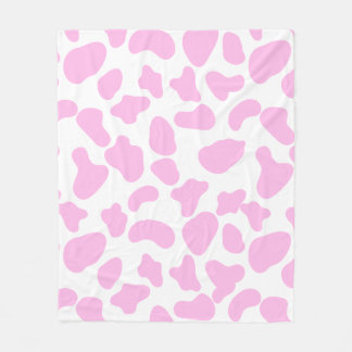 Couverture Polaire Cowprint rose Blanche polaire