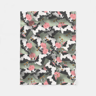 Couverture Polaire Cows Fleece Blanche