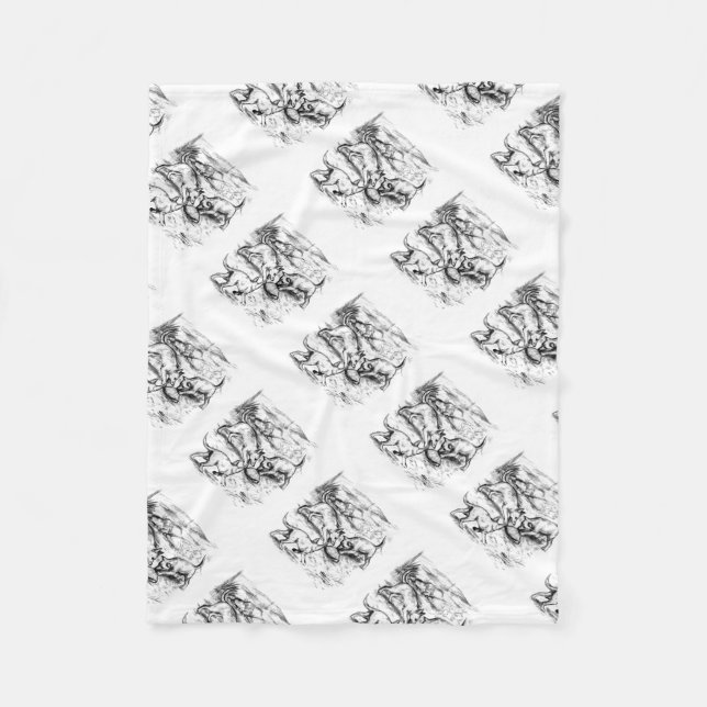 Couverture Polaire Coyote Pups (Devant)