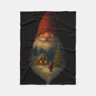 Couverture Polaire Cozy Christmas Gnome Cabin Fleece Blanket – Vintag