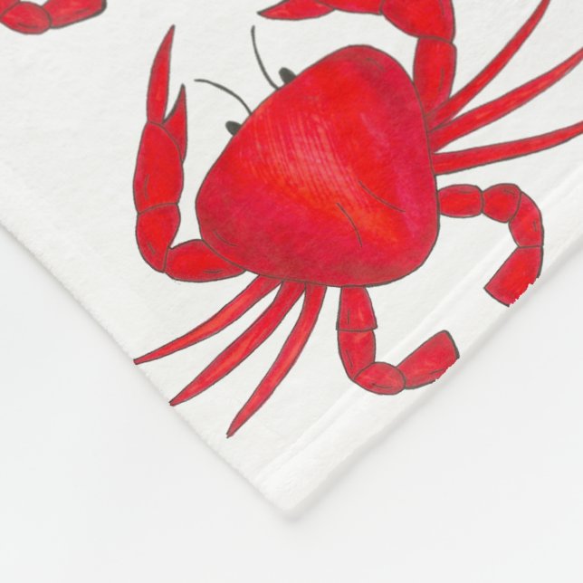 Couverture Polaire Crabes rouges Baltimore Maryland Beach Blanche (Coin)