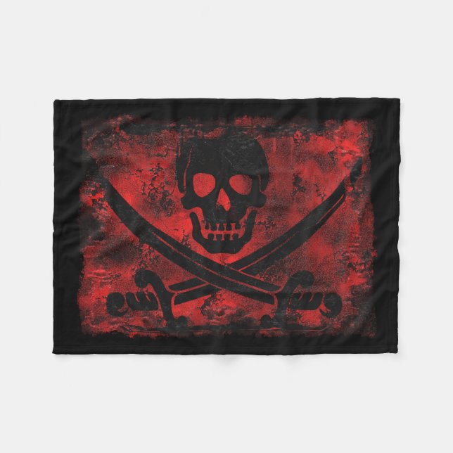 Couverture Polaire Crâne avec épées croisées Artwork Déplaisant (Devant (Horizontal))