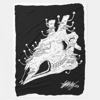 Couverture Polaire Crâne de girafe noir et blanc