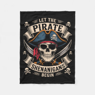 Couverture Polaire Crâne d'Halloween Laissez les Pirateries Commencer