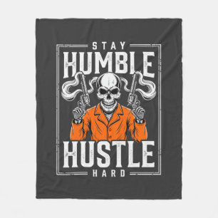 Couverture Polaire Crâne d'Halloween Reste Humble Travaille Dur
