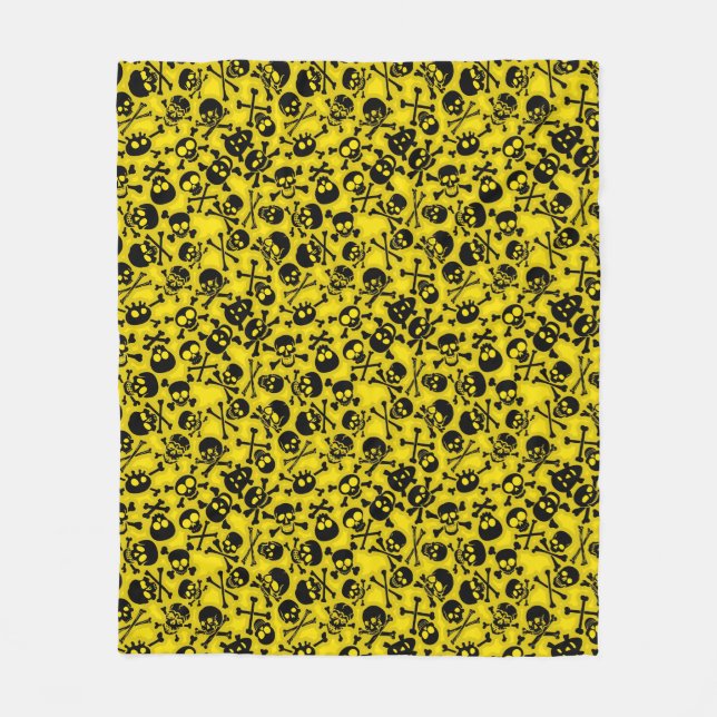 Couverture Polaire Crâne et motif d'os croisés (Devant)