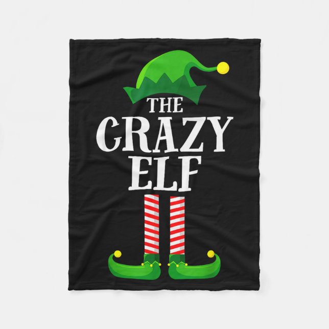Couverture Polaire Crazy Elf Matching Family Group Christmas Party Py (Devant)