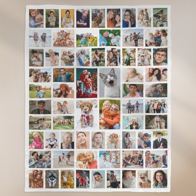 Couverture Polaire Create Your Own 68 Photo Collage White (Créateur téléchargé)