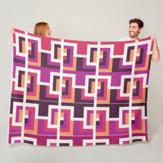 Couverture Polaire Creative geometry fuchsia and pink tones