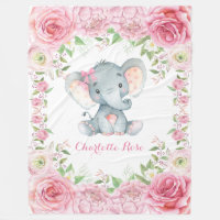 Crèche rose florale rose de bébé d'éléphant