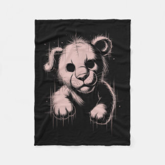 Couverture Polaire Creepy Cute Goth Teddy Lion Horror Sketch Nge Bear