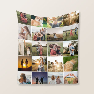 Couverture Polaire Créez votre propre collage de 20 photos