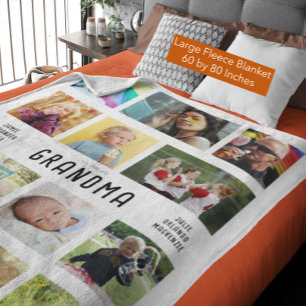 Couverture Polaire Créez votre propre grand-parents Photo Collage Gra