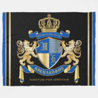 Créez votre propre manteau d'emblème bleu de lion