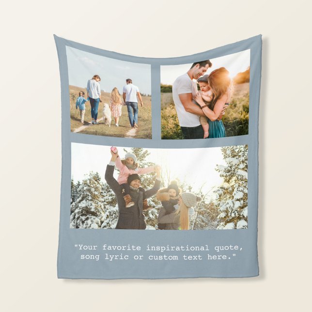 Couverture Polaire Créez votre propre photo et devis 3 personnalisés (Créateur téléchargé)