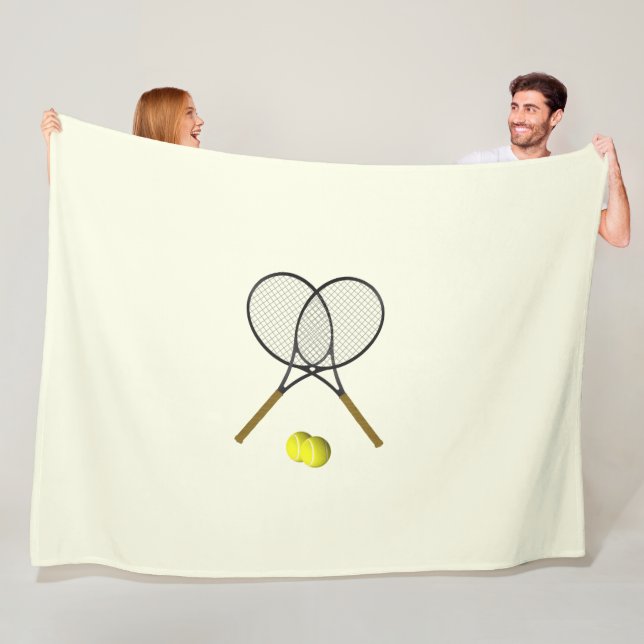 Couverture Polaire Crème double de tennis (En situation)